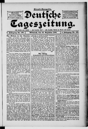 Deutsche Tageszeitung vom 20.12.1899
