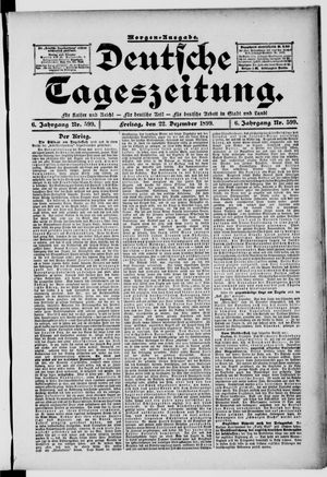 Deutsche Tageszeitung vom 22.12.1899