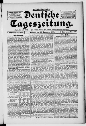 Deutsche Tageszeitung vom 22.12.1899
