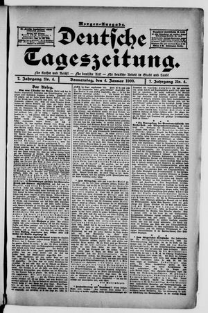 Deutsche Tageszeitung vom 04.01.1900