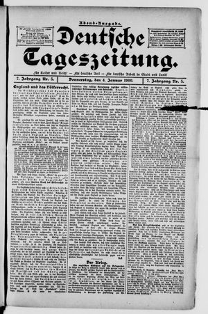 Deutsche Tageszeitung vom 04.01.1900