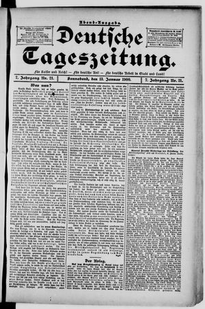 Deutsche Tageszeitung vom 13.01.1900