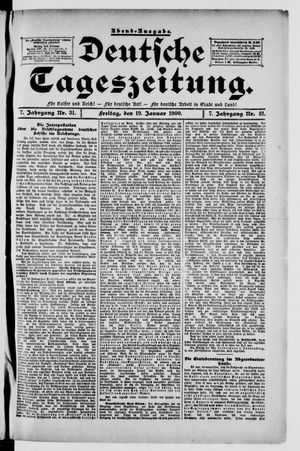 Deutsche Tageszeitung on Jan 19, 1900