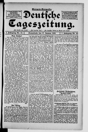 Deutsche Tageszeitung on Jan 27, 1900