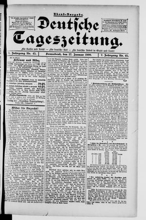 Deutsche Tageszeitung on Jan 27, 1900