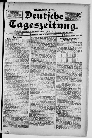 Deutsche Tageszeitung vom 06.02.1900