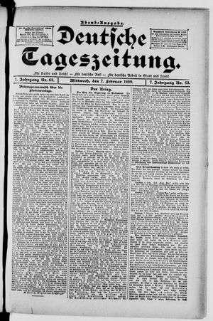 Deutsche Tageszeitung vom 07.02.1900