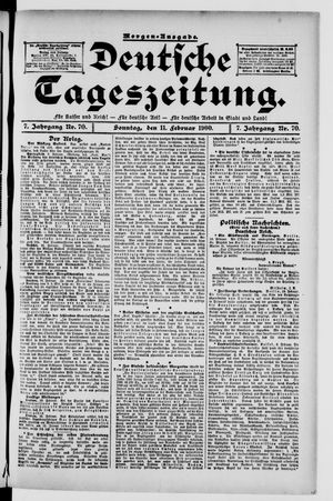 Deutsche Tageszeitung on Feb 11, 1900