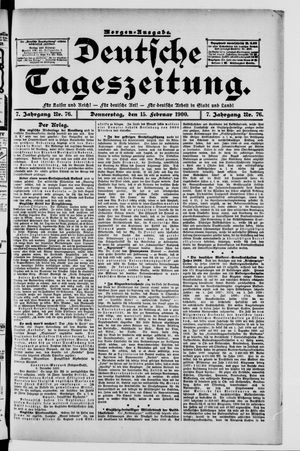Deutsche Tageszeitung vom 15.02.1900