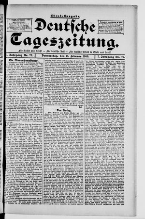 Deutsche Tageszeitung vom 15.02.1900