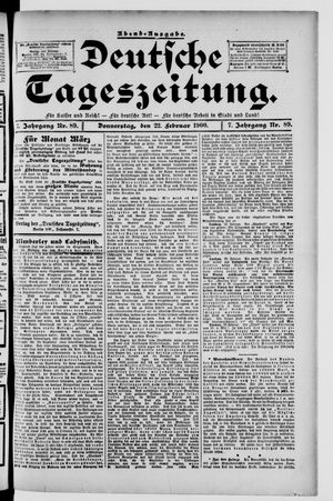 Deutsche Tageszeitung on Feb 22, 1900
