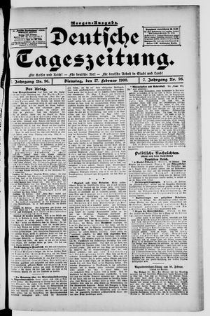 Deutsche Tageszeitung on Feb 27, 1900