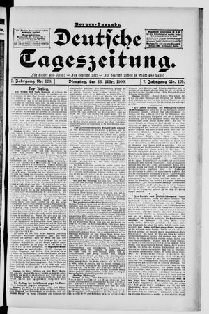 Deutsche Tageszeitung vom 13.03.1900