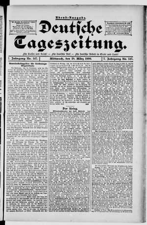 Deutsche Tageszeitung vom 28.03.1900