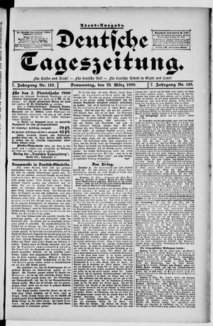 Deutsche Tageszeitung vom 29.03.1900