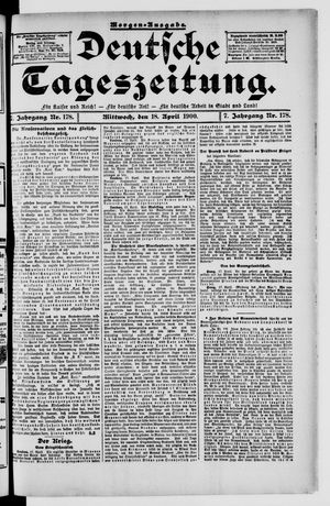 Deutsche Tageszeitung on Apr 18, 1900