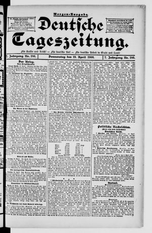 Deutsche Tageszeitung vom 19.04.1900