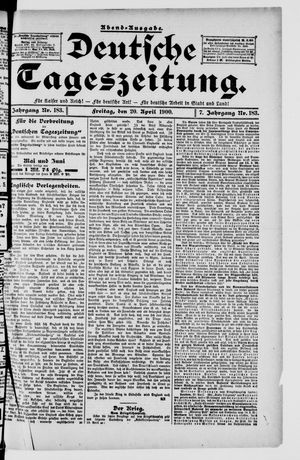 Deutsche Tageszeitung on Apr 20, 1900