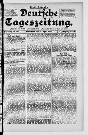 Deutsche Tageszeitung on Apr 21, 1900