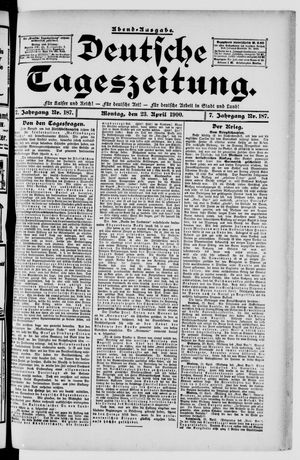 Deutsche Tageszeitung on Apr 23, 1900