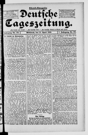 Deutsche Tageszeitung vom 25.04.1900