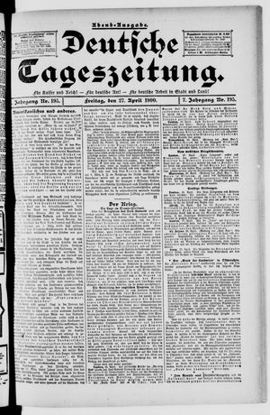 Deutsche Tageszeitung vom 27.04.1900