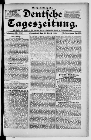 Deutsche Tageszeitung on Apr 28, 1900
