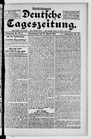 Deutsche Tageszeitung on Apr 28, 1900