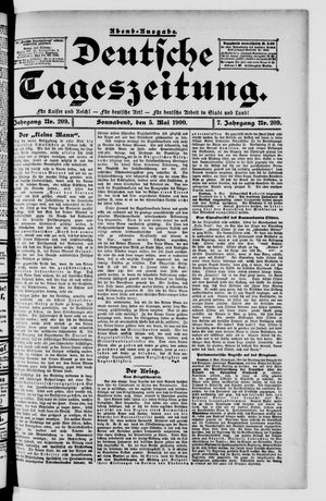Deutsche Tageszeitung vom 05.05.1900