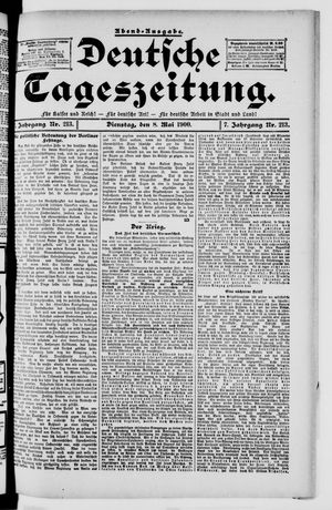 Deutsche Tageszeitung vom 08.05.1900