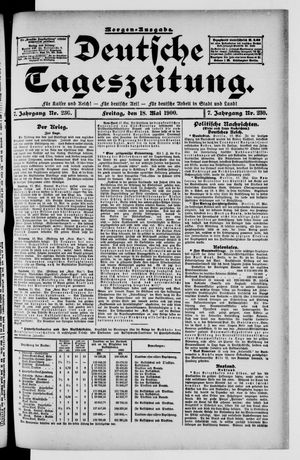 Deutsche Tageszeitung on May 18, 1900