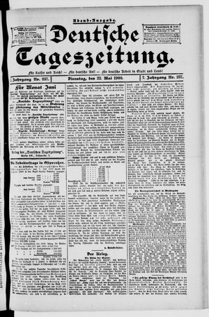 Deutsche Tageszeitung on May 22, 1900
