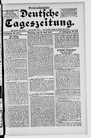 Deutsche Tageszeitung on May 29, 1900