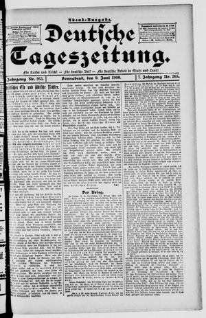 Deutsche Tageszeitung on Jun 9, 1900