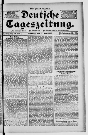 Deutsche Tageszeitung on Jun 12, 1900