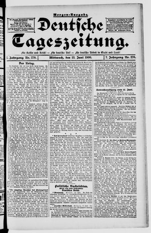 Deutsche Tageszeitung vom 13.06.1900
