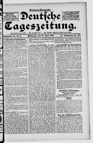 Deutsche Tageszeitung on Jun 20, 1900