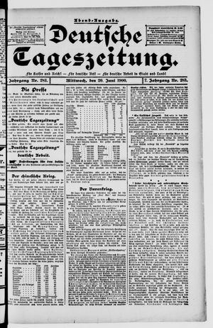 Deutsche Tageszeitung on Jun 20, 1900