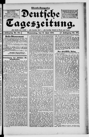 Deutsche Tageszeitung on Jun 21, 1900
