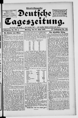 Deutsche Tageszeitung on Jun 25, 1900