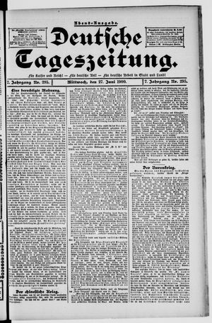 Deutsche Tageszeitung on Jun 27, 1900