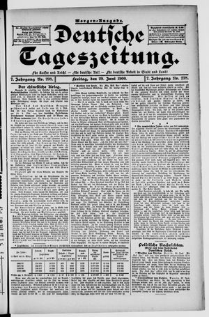 Deutsche Tageszeitung vom 29.06.1900