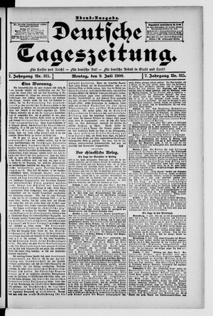 Deutsche Tageszeitung on Jul 9, 1900