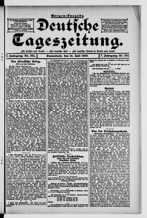 Deutsche Tageszeitung on Jul 14, 1900