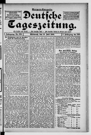 Deutsche Tageszeitung vom 18.07.1900