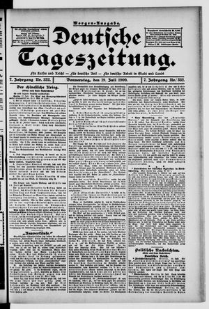 Deutsche Tageszeitung on Jul 19, 1900