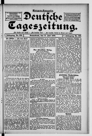 Deutsche Tageszeitung vom 21.07.1900