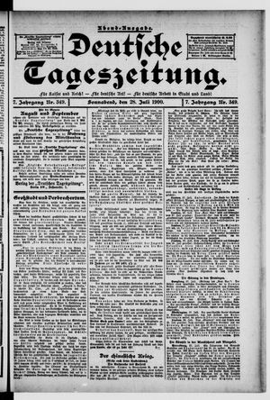 Deutsche Tageszeitung vom 28.07.1900