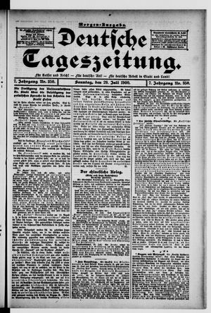 Deutsche Tageszeitung vom 29.07.1900