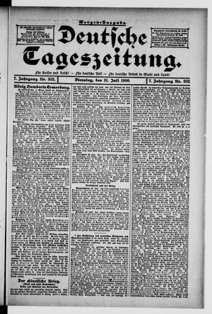 Deutsche Tageszeitung vom 31.07.1900